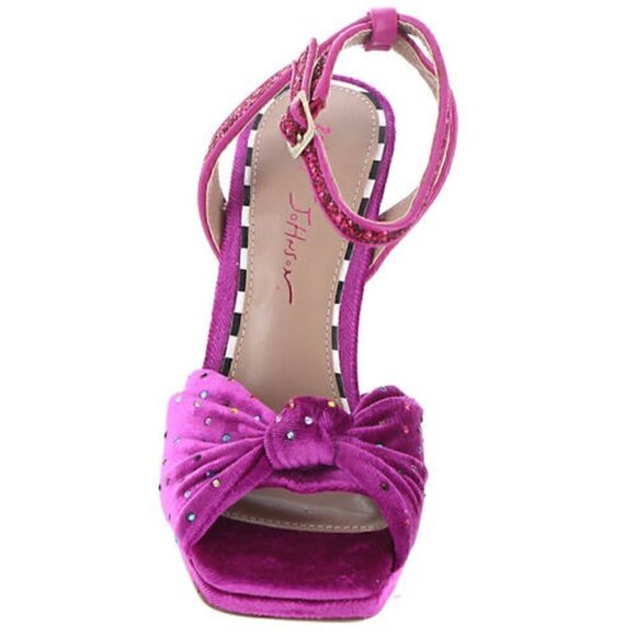 Betsey Johnson Alianna Heels Magenta Velvet Rhinestone Heel NIB 7.5 - Picture 3 of 8